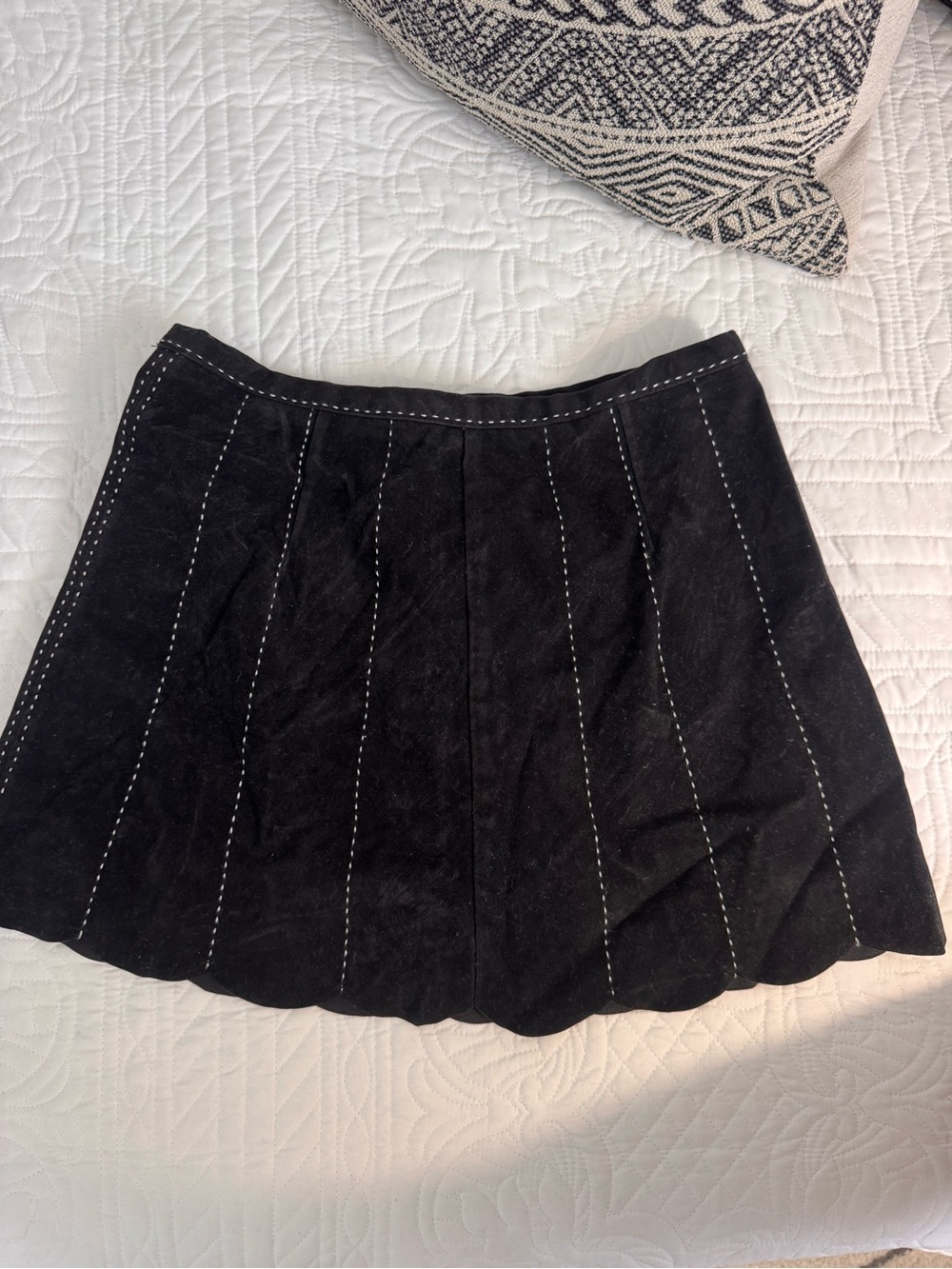 Free People Black Suede Skirt